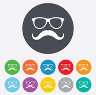 Mustache and Glasses sign icon Hipster symbol N17
