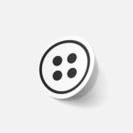 Realistic paper sticker sewing Button N9