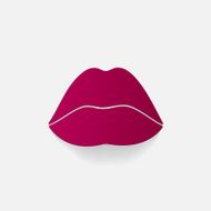 Realistic paper sticker Sexy Lips N6