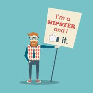 Funny hipster poster with slogan