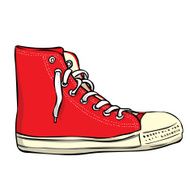 Hand drawn vintage sport shoe Isolated on white N3