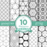 Set of 10 Vector Seamless Geometric Lines Pattern Backgrounds fo N2