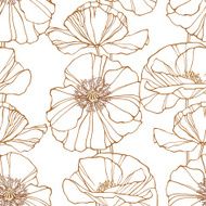 Floral seamless pattern with poppies