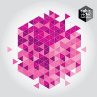 Abstract mosaic rose cubic geometric background