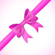 Big shiny pink bow and ribbon on white background Vector