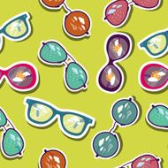 flat glasses icon set concept pattern