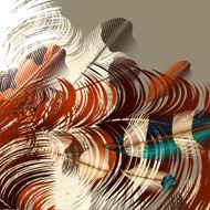 Background with vector realistic colorful feathers