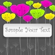 Stylized flowers card N3