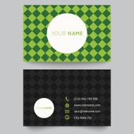 Business card template green pattern vector design editable