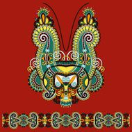 Neckline ornate floral paisley embroidery fashion design ukrain N43