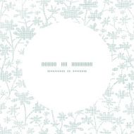 Vector abstract gray bush leaves textile circle frame seamless pattern