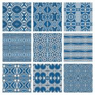 set of different seamless colored vintage geometric pattern tex N75