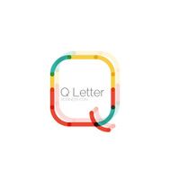 Minimal Q font or letter icon design N16