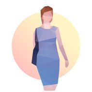 Fashion business woman in blue dress N23