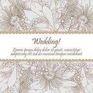 Wedding card with seamless pattern of lily flowers