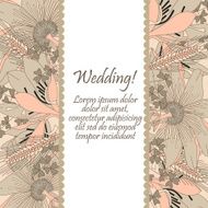 Wedding card with flowers lily