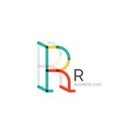Minimal R font or letter icon design N8