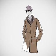 Vector sketch girls in fashion clothes eps N43