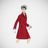 Vector sketch girls in fashion clothes eps N45