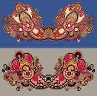 Neckline ornate floral paisley embroidery fashion design N36