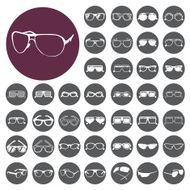 Glasses and sunglasses icon set Vector Illustration eps10