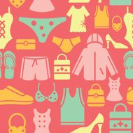 Clothing and Accessories Icons Seamless Background