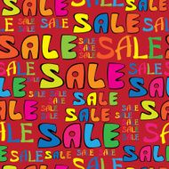 sale text seamless pattern