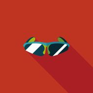 bike sunglasses flat icon with long shadow eps10 N8