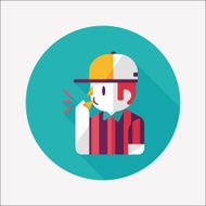 referee flat icon with long shadow eps10 N16