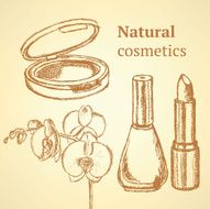 Sketch beauty equipment with orchid