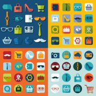 Set of fashion flat icons N102