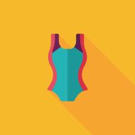 Swimming suit flat icon with long shadow N24
