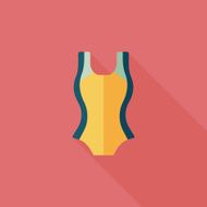 Swimming suit flat icon with long shadow N25
