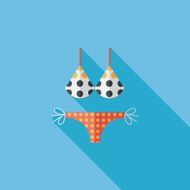 Swimming suit flat icon with long shadow N27