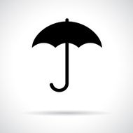 Umbrella Black flat icon with shadow