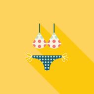 Swimming suit flat icon with long shadow N29