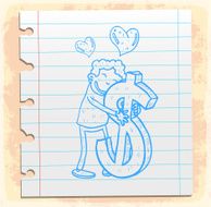 Cartoon love money illustration N2