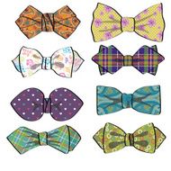 Several colored bow tie with simple pattern Set