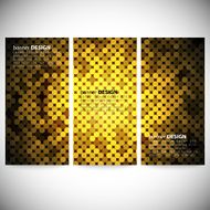 Set of vertical banners Abstract golden dots background vector illustration