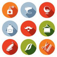 Hair salon flat icon collection