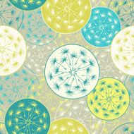 Seamless pattern with decorative dandelion