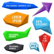 set of abstract polygonal labels and signs