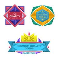 set of retro badge jewel labels and logo