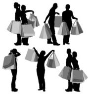 Two women with shopping bags N2