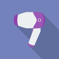 Hair dryer icon Modern Flat style with a long shadow