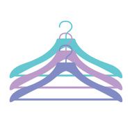 Three hangers icon in vector