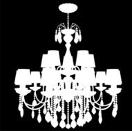 Crystal chandelier isolated on black
