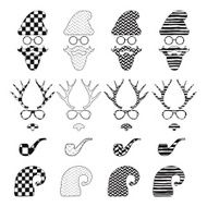 Hipster Vintage Icon with Pattern Background N2