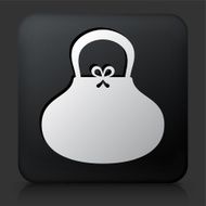 Black Square Button with Purse Icon