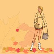 Girl and autumn leaves N3